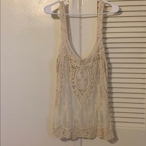 Ivory lace tank